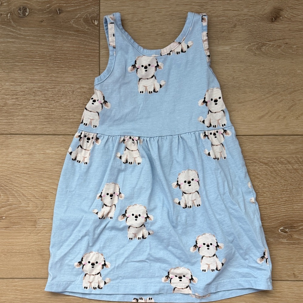 H&M Light Blue Toddler Dress with Cute Puppy Print
